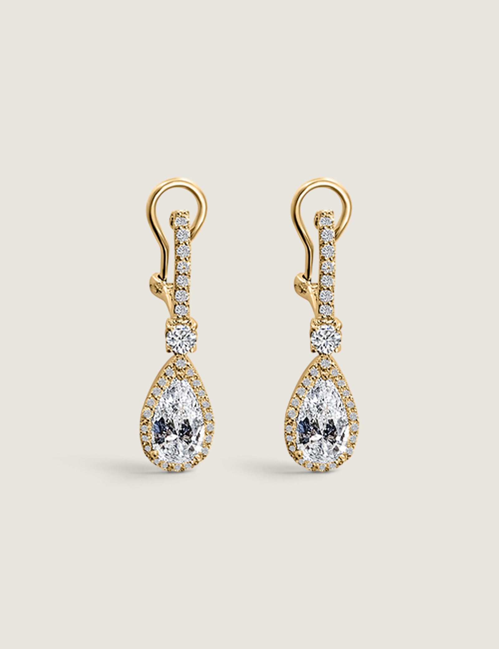 Pear with Pave Drop Earring - Fantasia by DeSerio