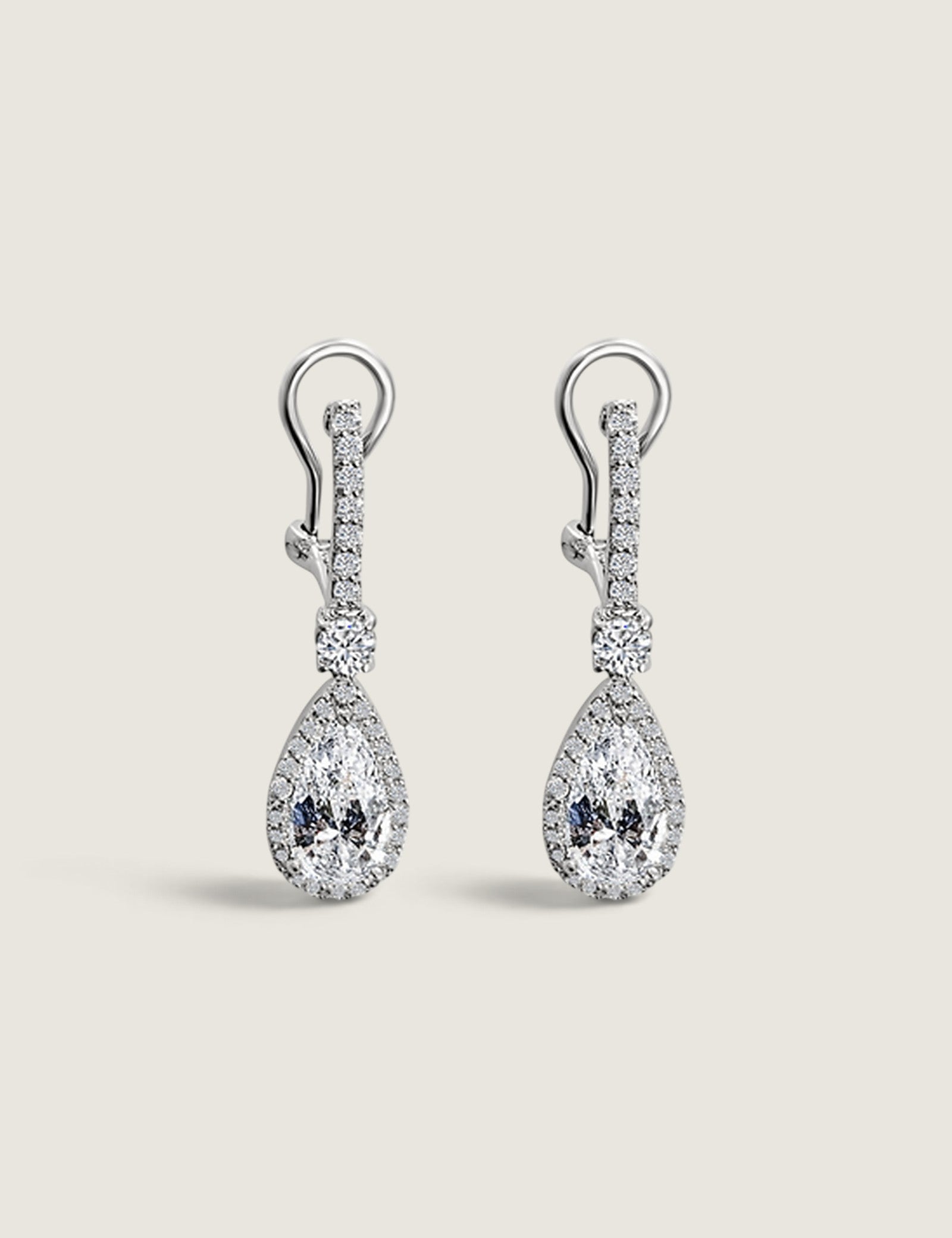 Pear with Pave Drop Earring - Fantasia by DeSerio