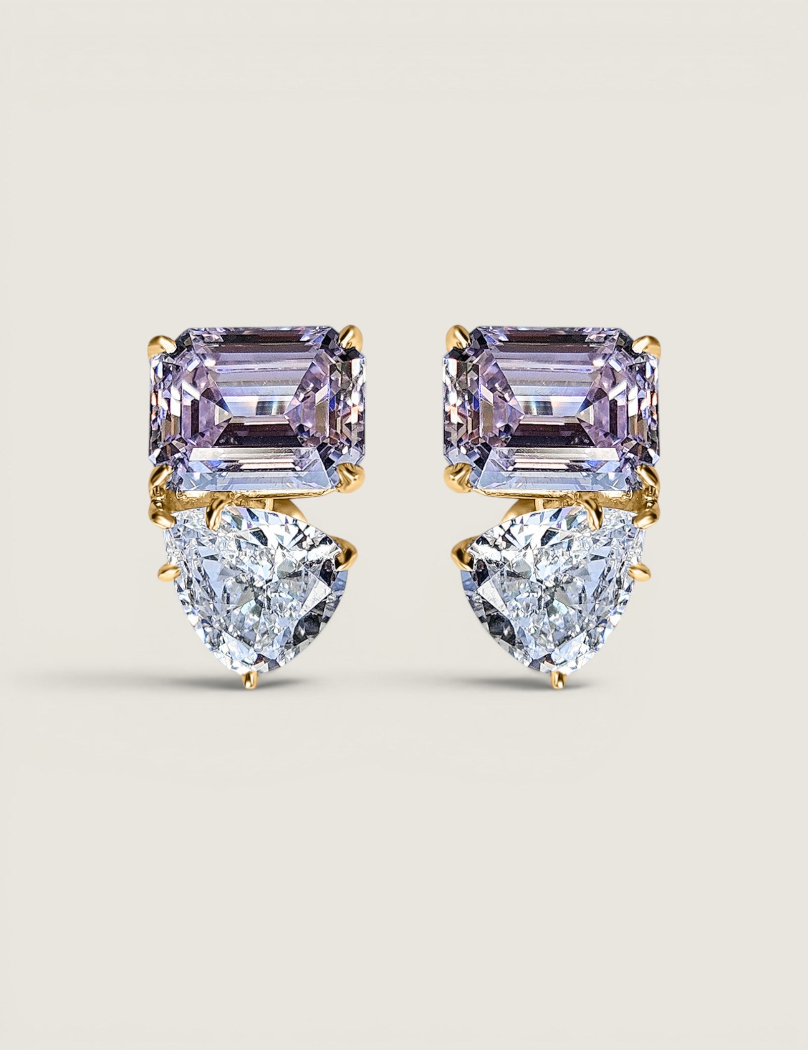 Toi et Moi Pear and Pink Emerald-Cut Earrings (5.5 TCW)