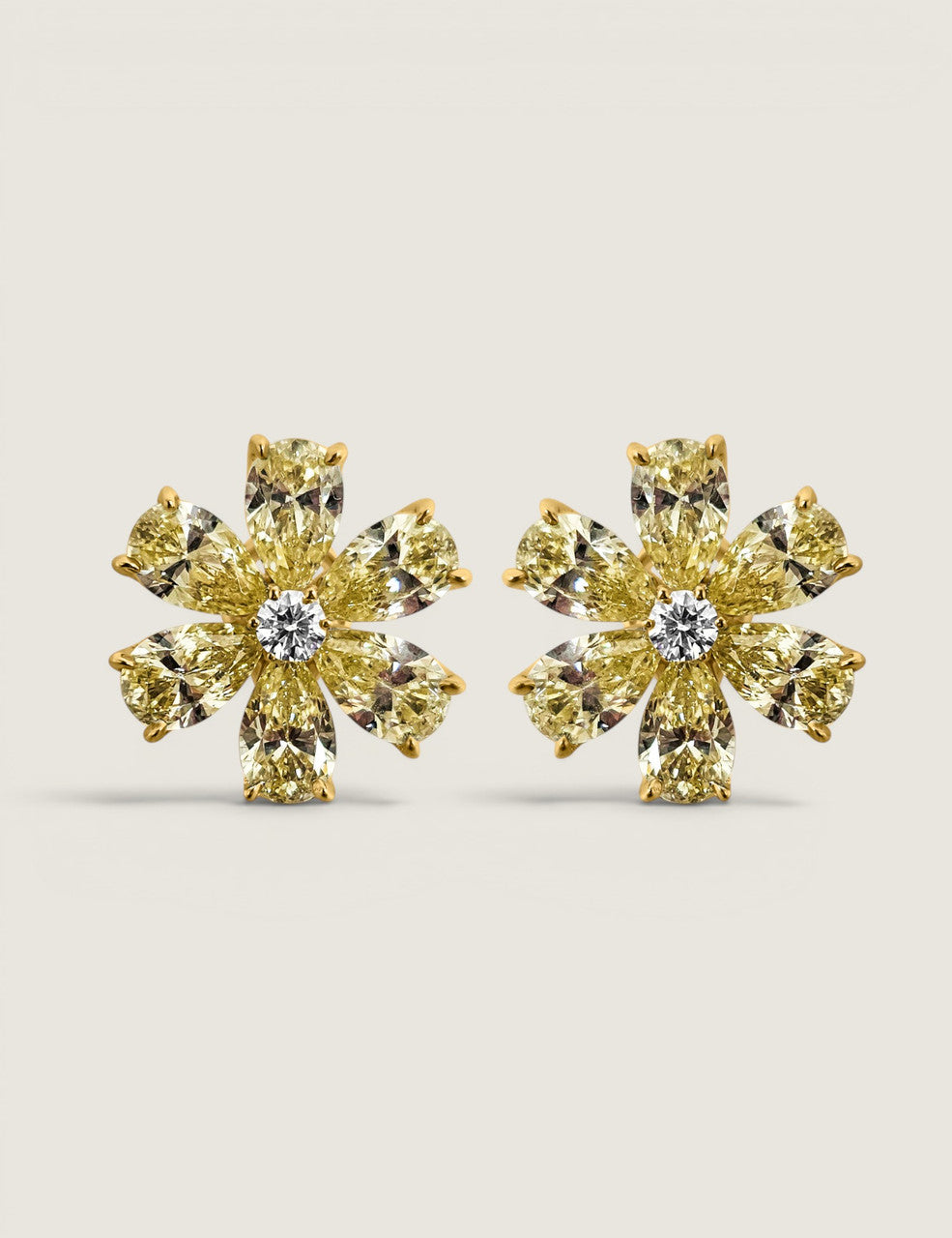 Canary Lily Button Earrings