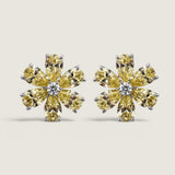 Canary Lily Button Earrings