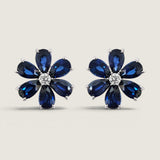 Sapphire Lily Button Earrings
