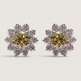 Soleil Canary Halo Earrings (4.5 TCW)