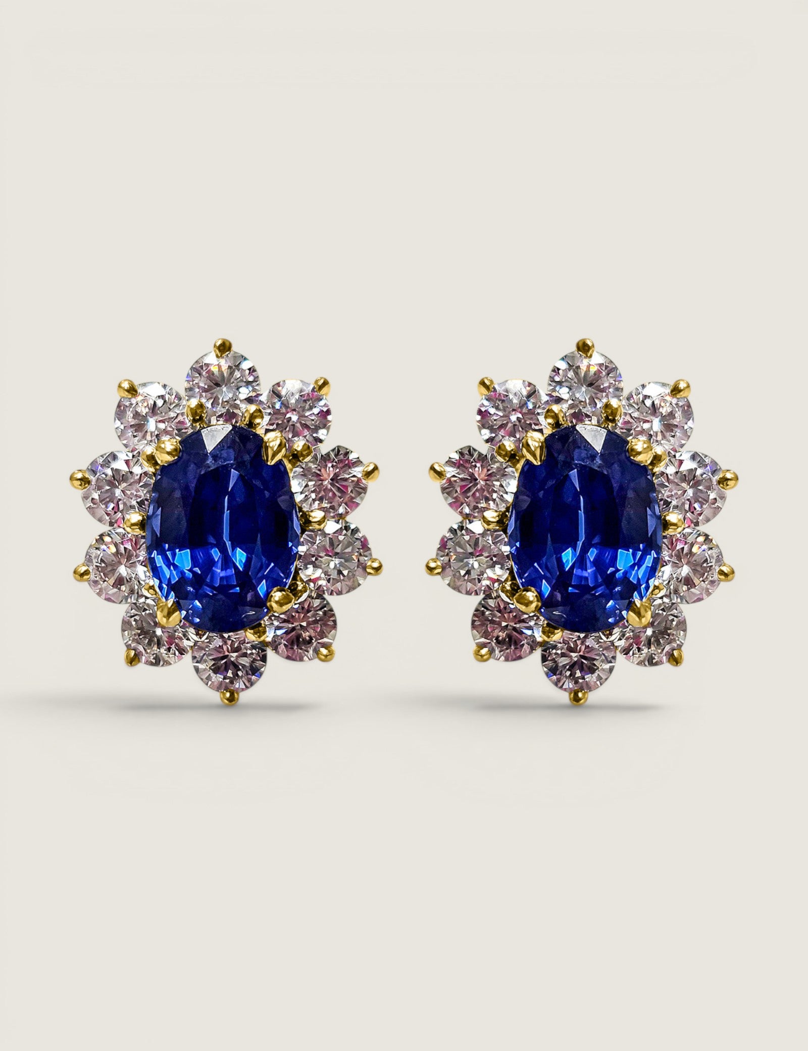Midnight Sapphire Halo Earrings (4.5 TCW)
