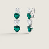 GRADUATED HEART EARRING - EF501/EM/CZ
