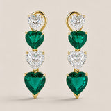 GRADUATED HEART EARRING - EF501/EM/CZ