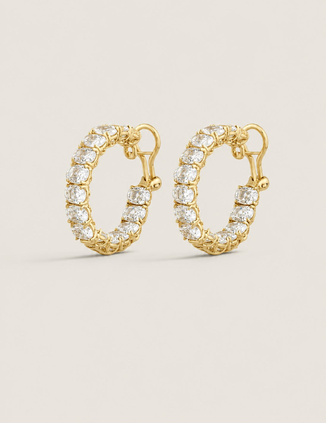 Medium Oval-Cut Hoop Earrings (15TCW)