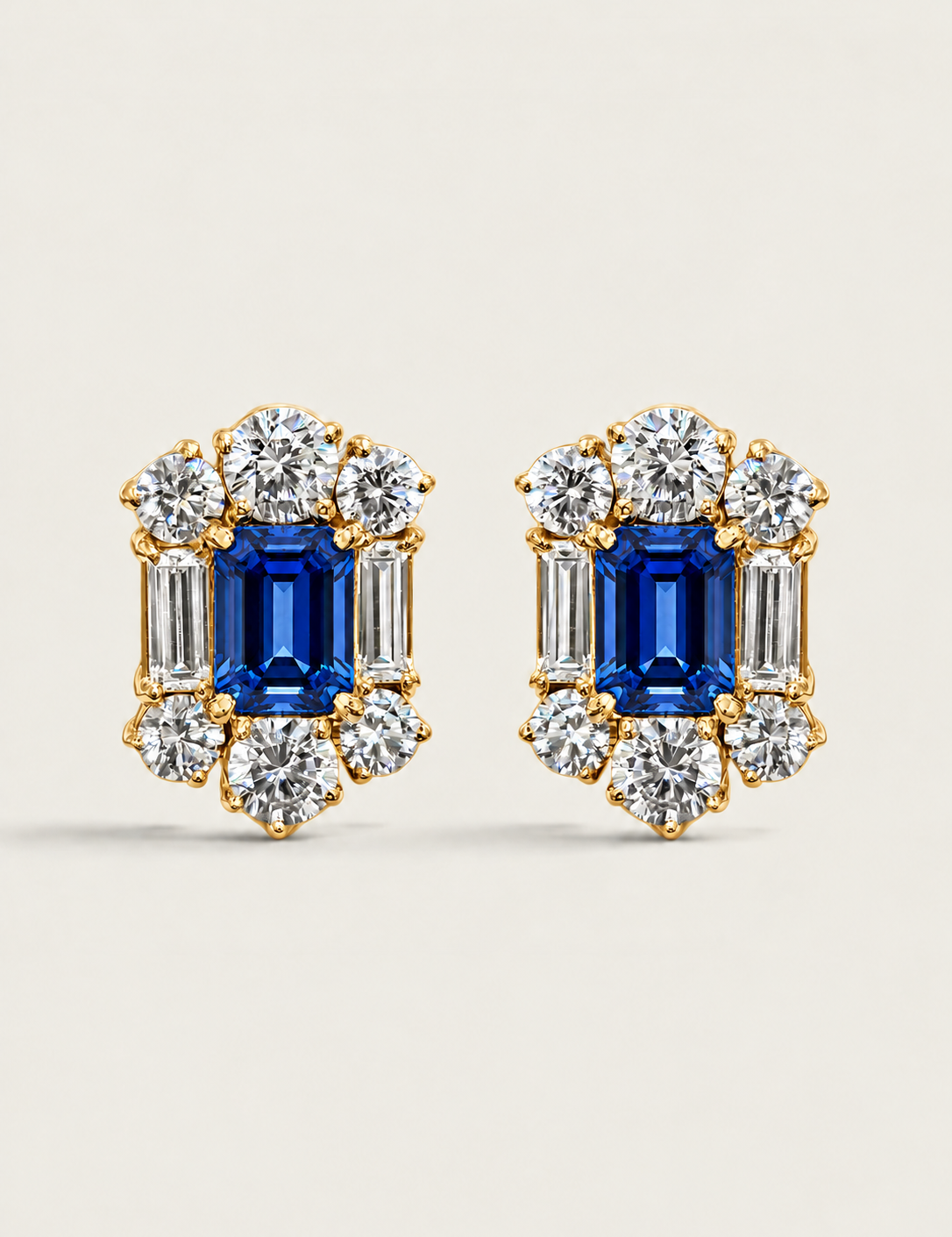 The Sapphire Deco Statement Earrings (10 TCW)
