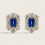 The Sapphire Deco Statement Earrings (10 TCW)