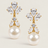 Pearl and Pear Drop Earrings (7.3 TCW)