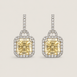 Canary Square Antique Pave Drop Earrings (8.1 TCW) - Fantasia by DeSerio