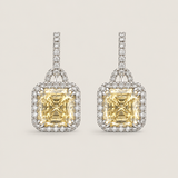 Canary Square Antique Pave Drop Earrings (8.1 TCW) - Fantasia by DeSerio