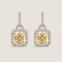 Canary Square Antique Pave Drop Earrings (8.1 TCW) - Fantasia by DeSerio