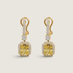 Radiant Canary Drop with Pave Earring - Fantasia by DeSerio