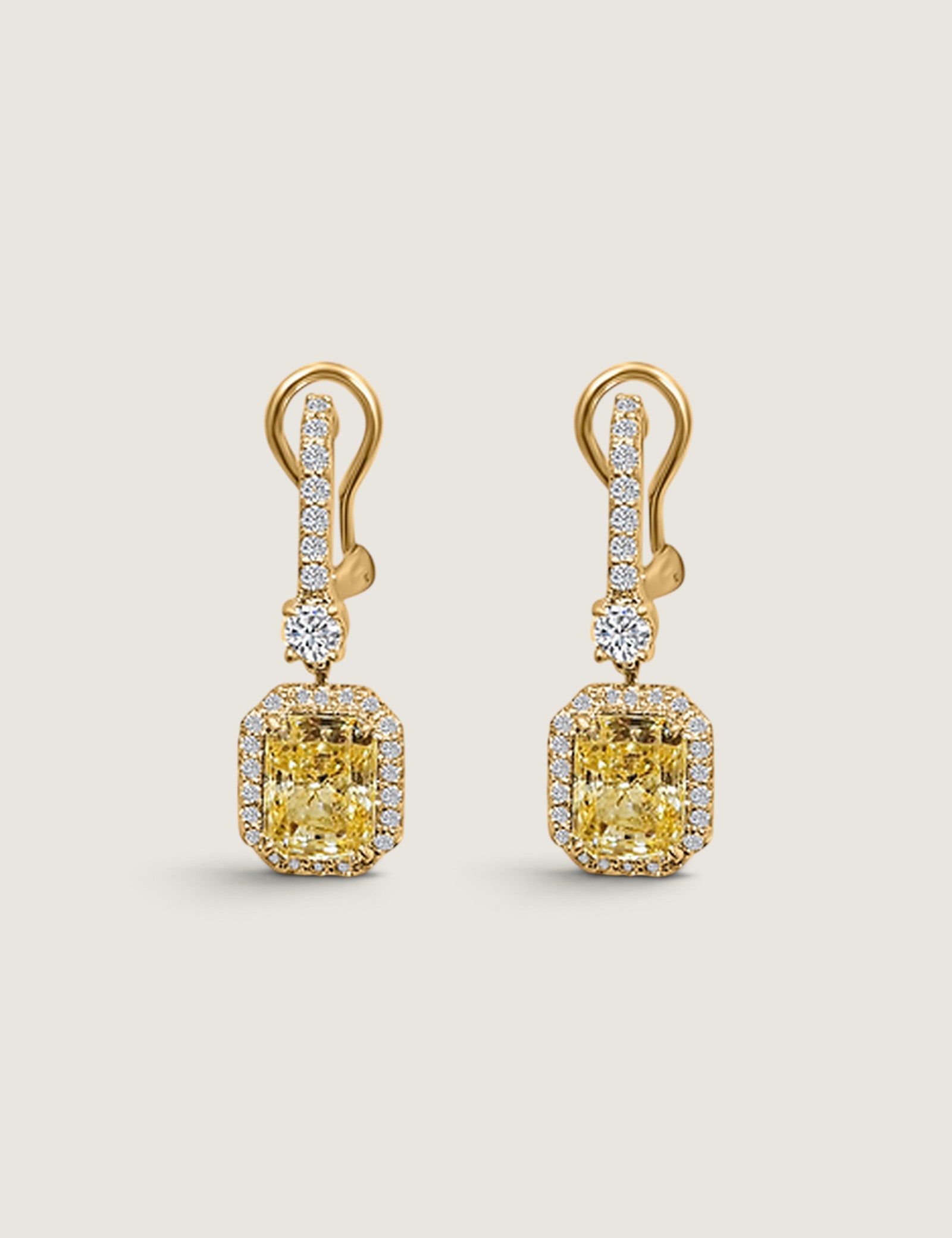 Radiant Canary Drop with Pave Earring - Fantasia by DeSerio