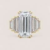 Elongated Emerald Cut Step Baguette Ring (12.5 TCW)