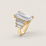 Elongated Emerald Cut Step Baguette Ring (12.5 TCW)