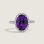 Oval Amethyst Micropave Halo Ring (4.75 TCW) - Fantasia by DeSerio
