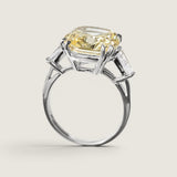 Canary Cushion Center with Baguette Side Stones (8.5TCW)