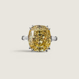 Canary Cushion Center with Baguette Side Stones (8.5TCW)