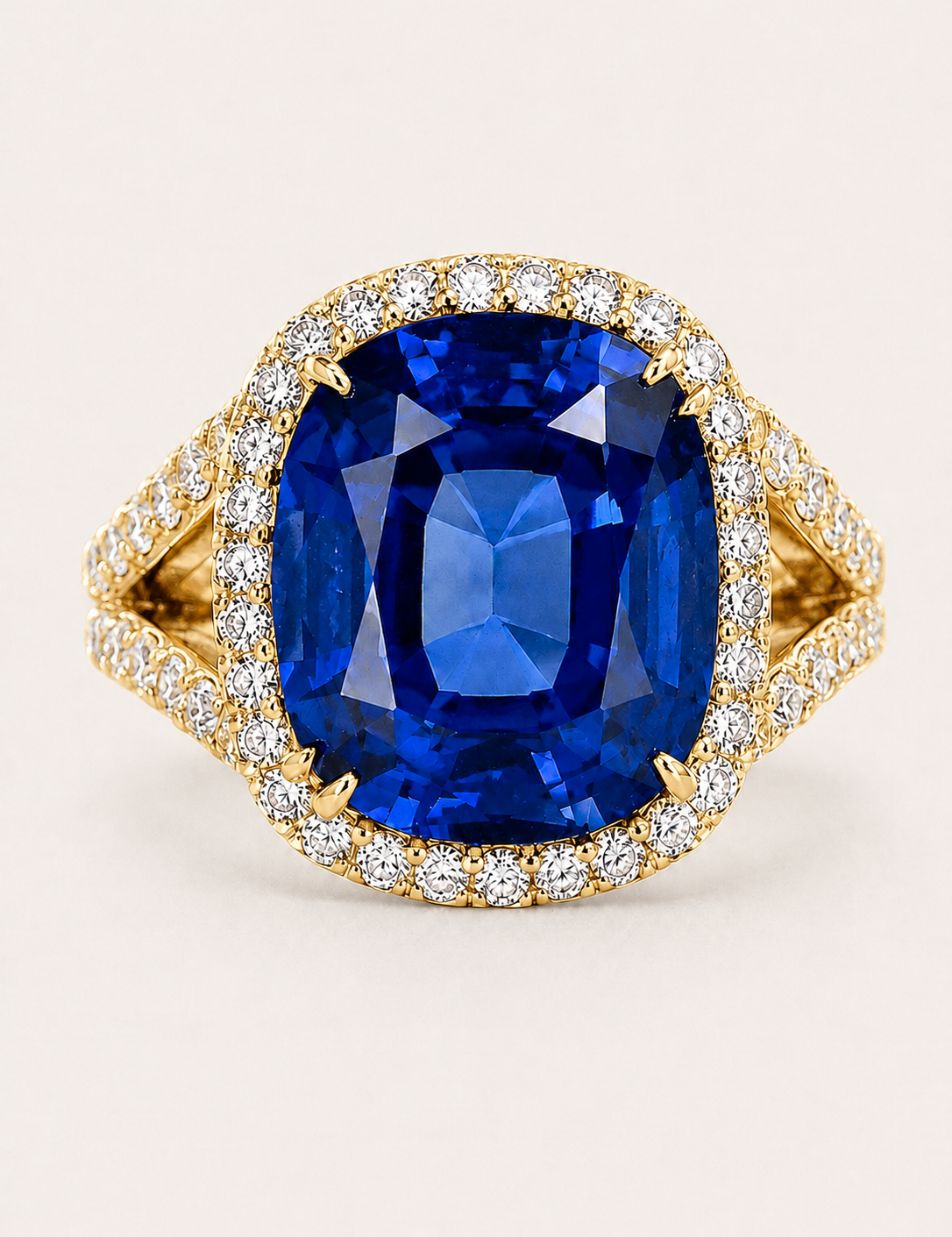 10CT CUSHION WITH HALO AND SPLIT SHANK(14X12)