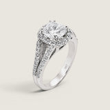Cushion Cut With Pave & Split Shank Ring (3.5 TCW)