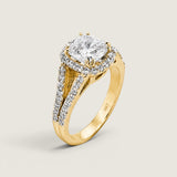 Cushion Cut With Pave & Split Shank Ring (3.5 TCW)