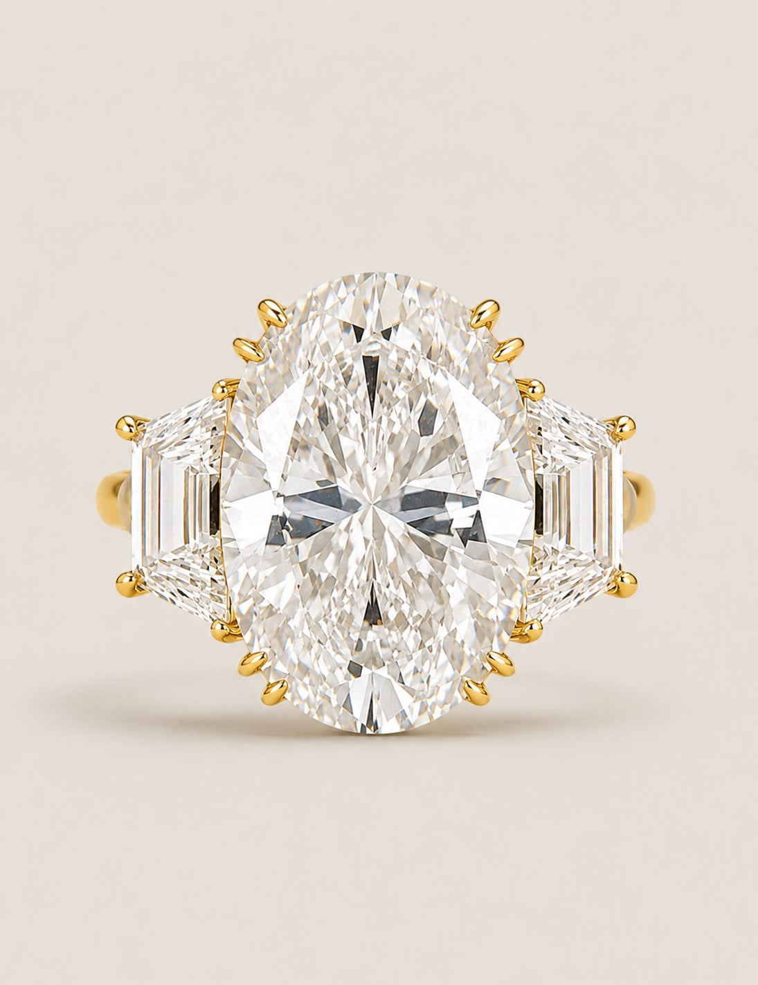 17.5  X 12.5 OVAL RING WITH TRAPAZOID SIDES F1203-CZ-14K