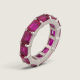 EMERALD CUT BAND .4CT (5.5X4) STONES F1452-RUB-14K