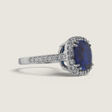 Sapphire Cushion-Cut Halo Ring (5.65 TCW)