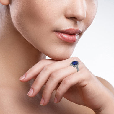 Sapphire Cushion-Cut Halo Ring (5.65 TCW)