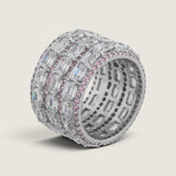 Three Row Pink and Clear Eternity Band (10 TCW)