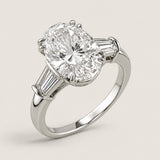 Oval Center with Baguette Side Stones Ring