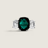 Emerald Lumière Cushion Ring (5 Carat Center)