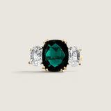 Emerald Lumière Cushion Ring (5 Carat Center)