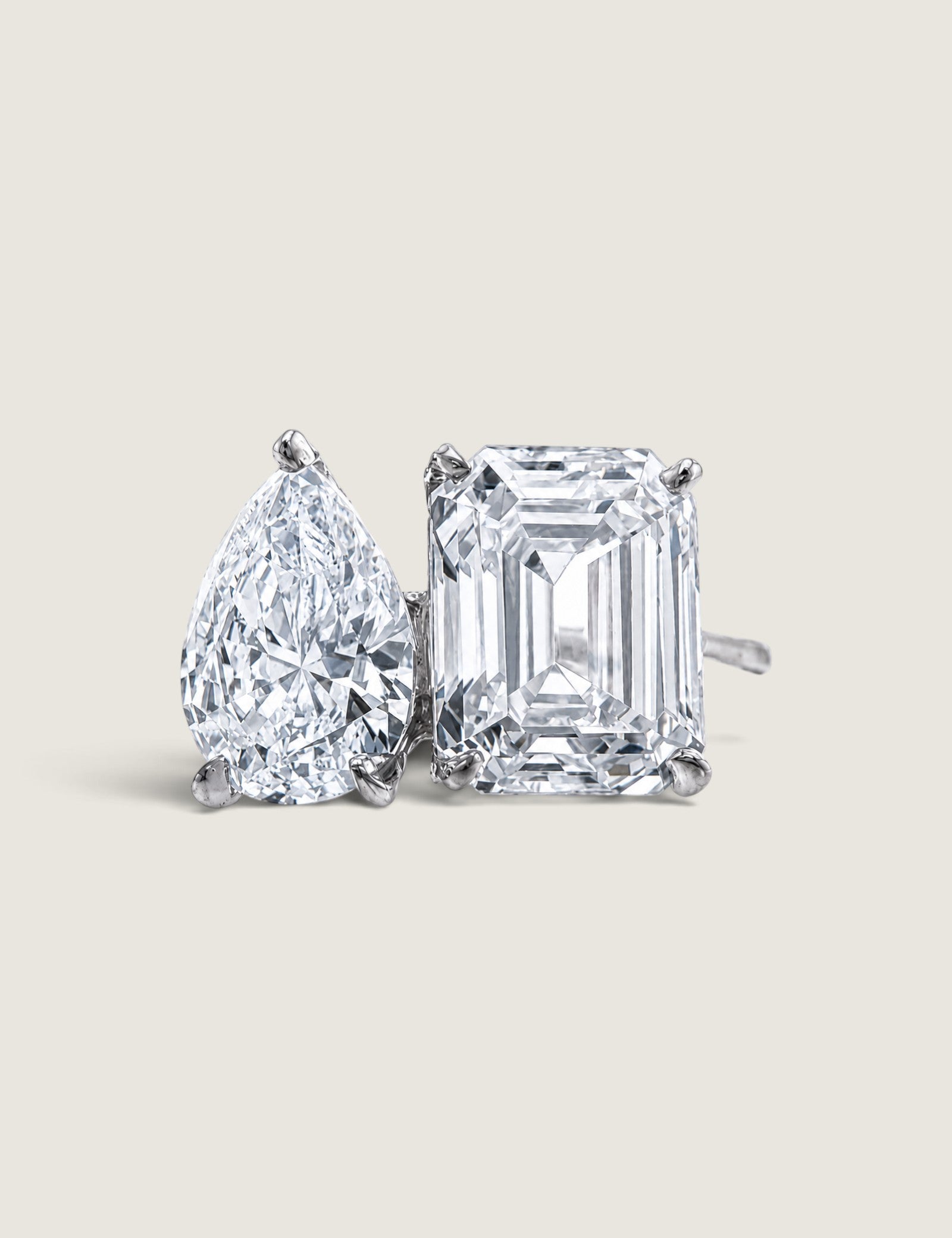 Toi et Moi Pear and Emerald-Cut Ring (5 TCW) - Fantasia by DeSerio