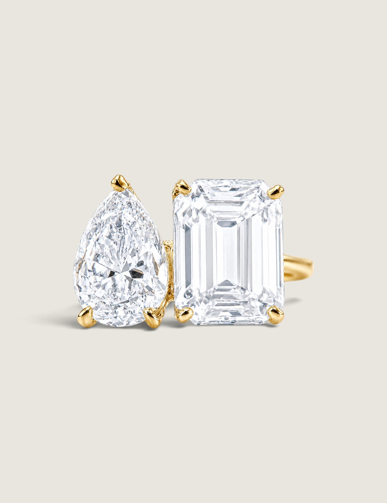 Toi et Moi Pear and Emerald-Cut Ring (5 TCW) - Fantasia by DeSerio
