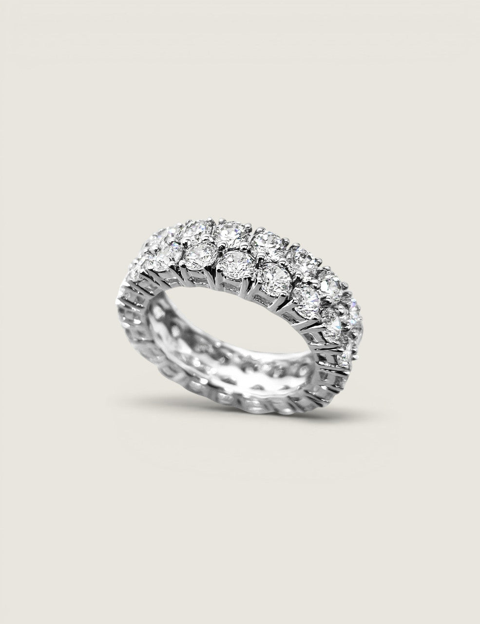 Dazzling Double Row Eternity Band