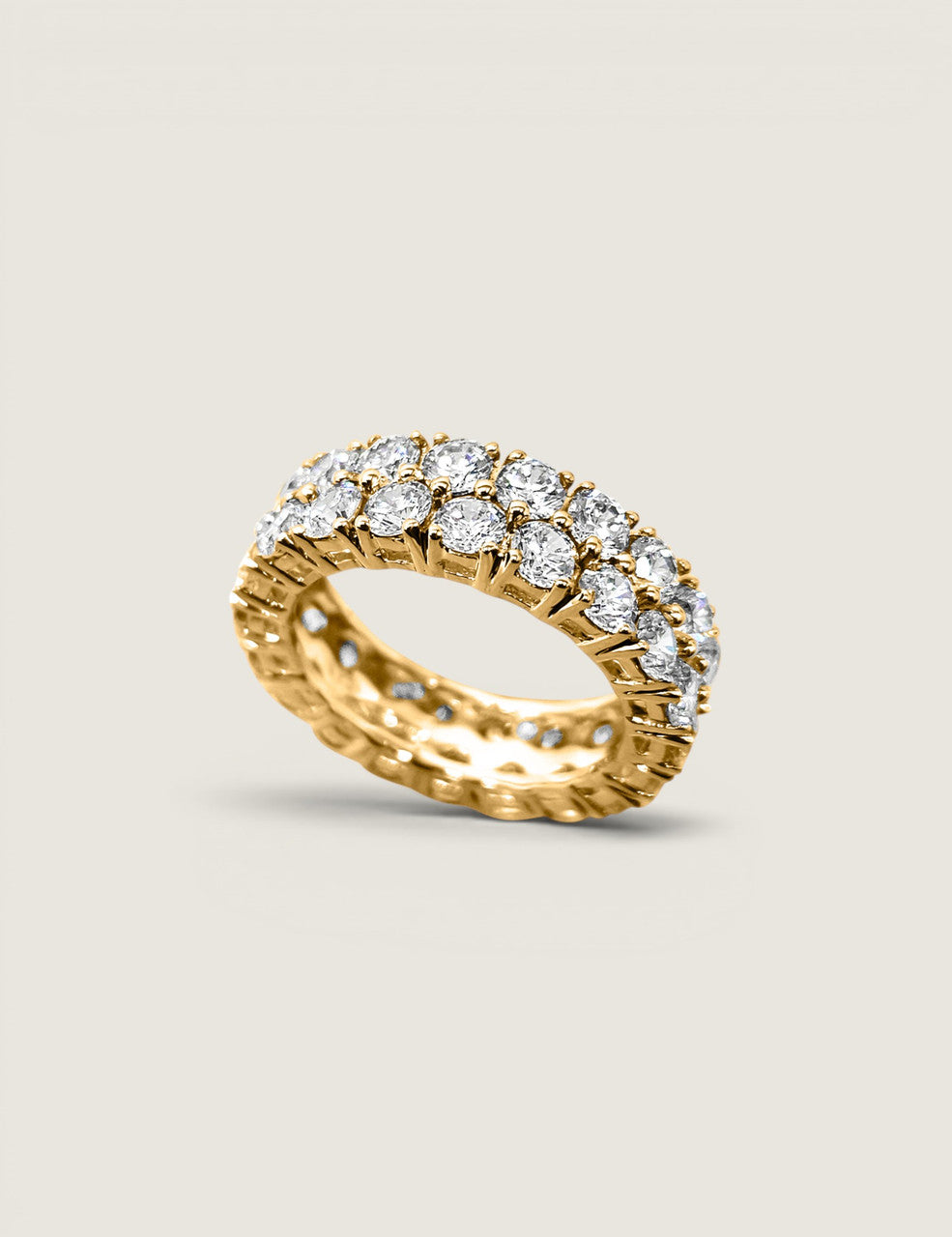 Dazzling Double Row Eternity Band
