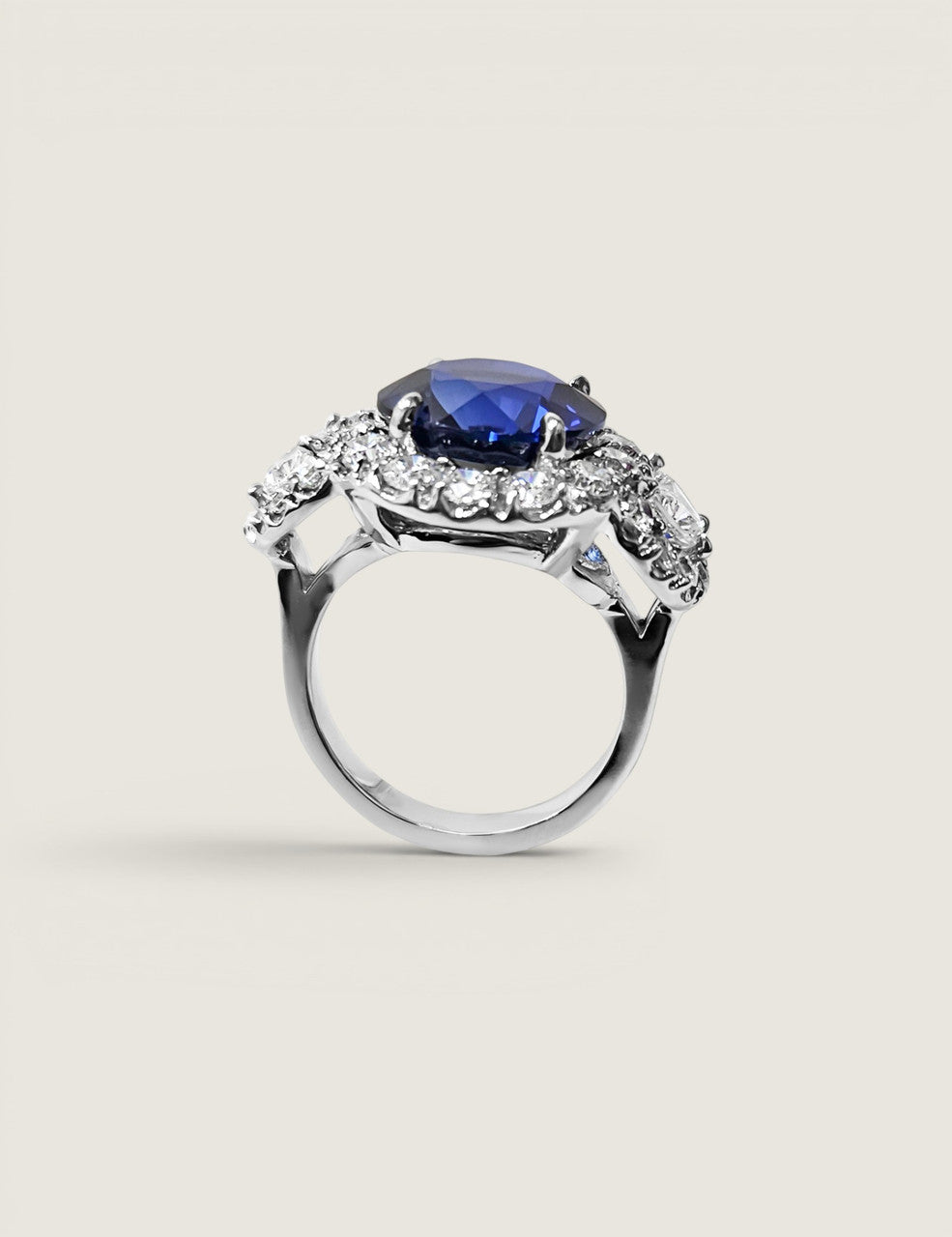 The Crown Sapphire Halo Ring