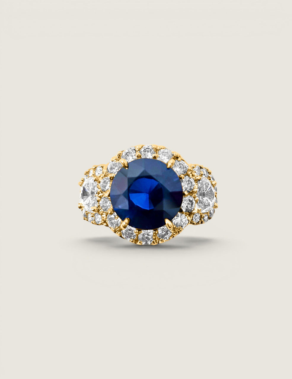 The Crown Sapphire Halo Ring