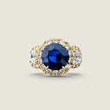 The Crown Sapphire Halo Ring