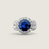 The Crown Sapphire Halo Ring