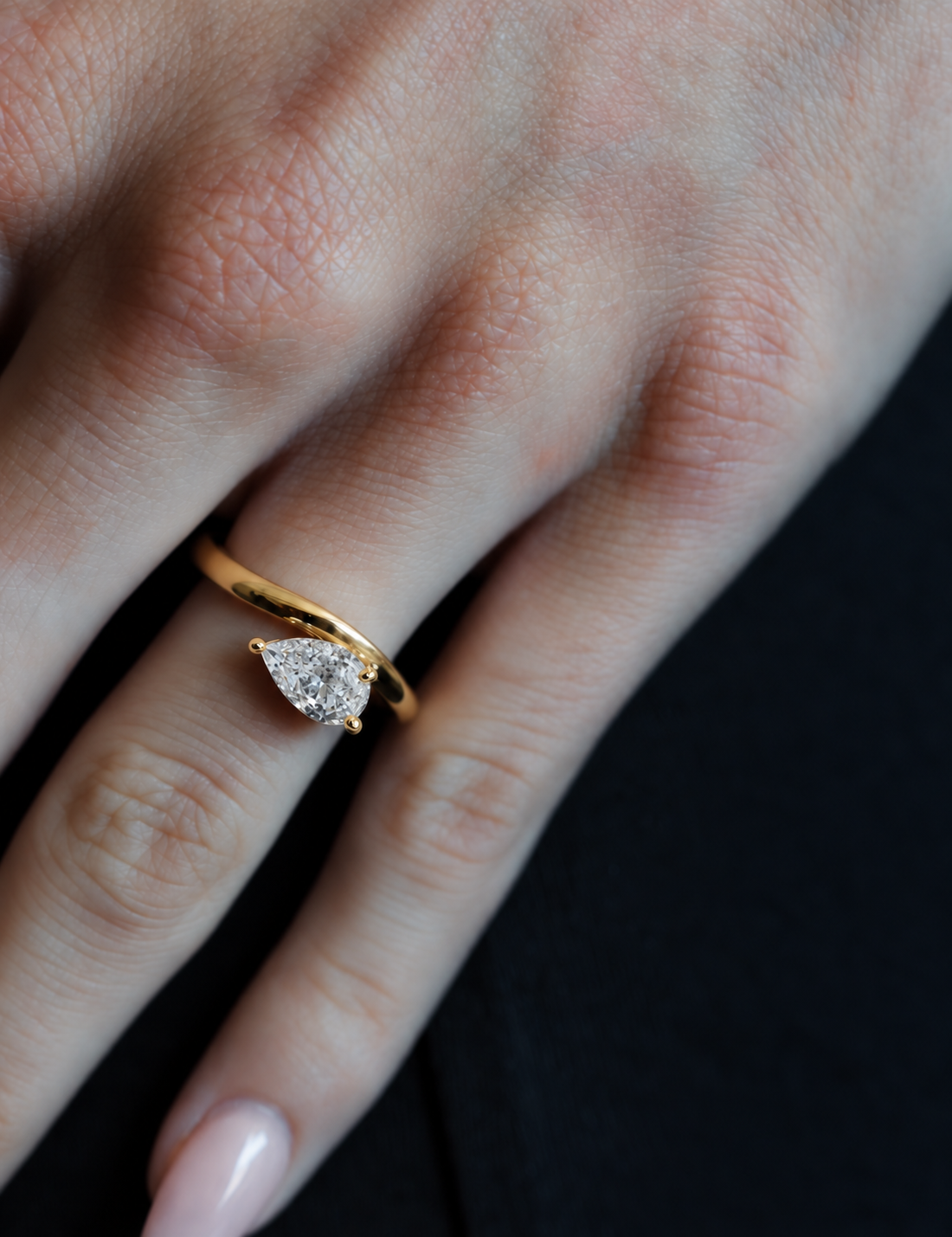 The Embrace Pear Ring