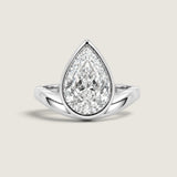 Floating Pear Bezel Ring (4 TCW)