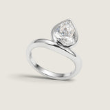 Floating Pear Bezel Ring (4 TCW)