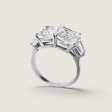 5ct Radiant Cut stones in the center with 4 Baguette Cut stones (.75ct) on the sides. Each stone size: 9x7mm F258-CZ-14K