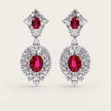 Ruby Royale Statement Drop Earrings