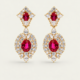 Ruby Royale Statement Drop Earrings