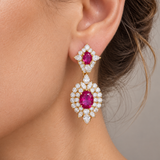 Ruby Royale Statement Drop Earrings